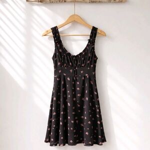 Black Ditsy Floral Dress Size S